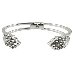 Bomb Party Luxe Stack 2024 Crystal Baguettes Silver Tone 6.25” Cuff Bracelet